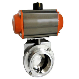Sanitary Stainless Steel Quick-Clamp Butterfly Valve with Aluminum Pneumatic Actuator
