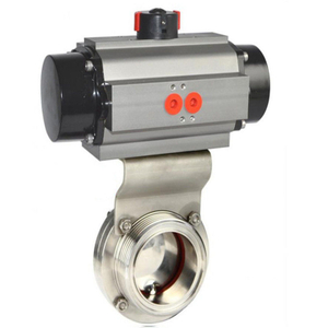 Sanitary Stainless Steel Male Butterfly Valve with Aluminum Pneumatic Actuator