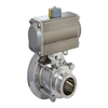 Sanitary 3-Piece Tank Bottom Ball Valve (Stainless Steel), with Aluminum Alloy Pneumatic Actuator