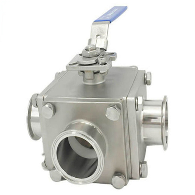 Stainless Steel Sanitary Fully Encapsulated 3-Way Ball Valve (Clamp Connection, Manual Operation)
