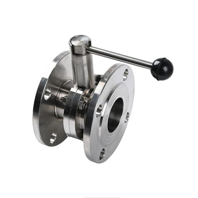 Stainless Steel Sanitary Flanged Butterfly Valve (Manual Lever-Operated)