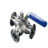 Sanitary Stainless Steel Clamp-Type 3-Way Ball Valve — Polished, Manual Operation