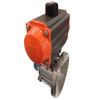 Sanitary 3-Piece Tank Bottom Ball Valve (Stainless Steel), with Aluminum Alloy Pneumatic Actuator